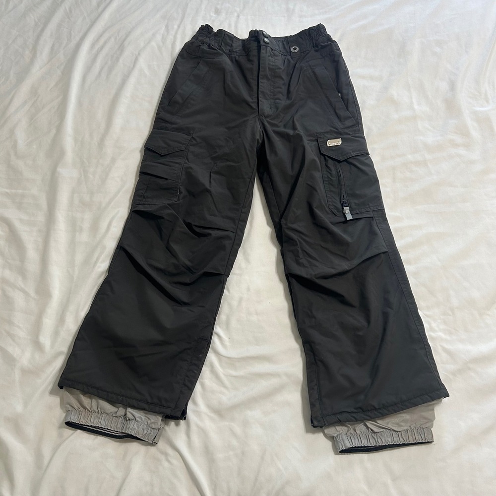 Ripzone Kids Cargo Snow Pants Black Insulated Ski Snowboard Winter Trousers SZ S
